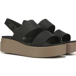CROCS Women's Black and Brown Platform Sandals